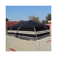 Vente en gros tente de désert arabe traditionnelle toile à rayures blanches et noires du Moyen-Orient pour le camping en plein air