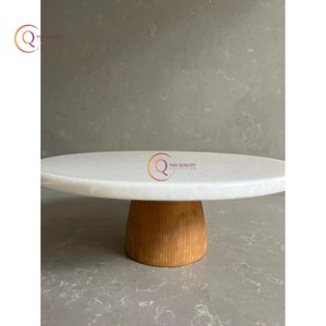 ที่วางเค้กทำจากไม้และหินอ่อนแบบตั้งสำหรับตกแต่งบ้านและตกแต่งดอกไม้ตกแต่งเค้กธีมโรแมนติก - Product Image 6