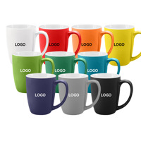 Mug à café en grès personnalisé avec logo, 370 ml, à large ouverture, vaisselle en céramique pour événements d'entreprise et cadeaux promotionnels