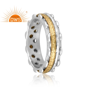 Newly design fine sterling <b>silver</b> brass set handmade design <b>spinner</b> band <b>ring</b> <b>silver</b> jewelry manufacturer - Product Image 4