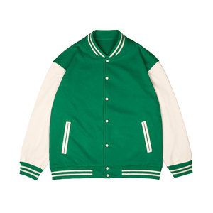 2025 chaquetas universitarias con logotipo personalizado para hombre, Mangas de cuero, bordado de chenilla, chaquetas universitarias con letras de béisbol OEM de alta calidad - Product Image 2