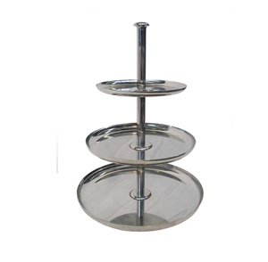 Soporte de pastel de acero inoxidable de diseño lujoso con mango de latón para hornear Cupcake 3 niveles precio de fábrica soporte de pastel redondo - Product Image 4