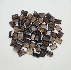 Quartz fumé naturel de qualité supérieure pierre à facettes superbe aspect pierre précieuse octogone Quartz fumé pierre taillée pour la fabrication de bijoux utilisation OEM - Product Image 3