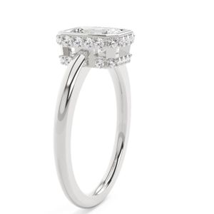 Anillo de Compromiso RITZIN con Corte Radiante y Halo Oculto en Oro Rosa con Diamante Cultivado en Laboratorio - Estilo Elegante - Product Image 3