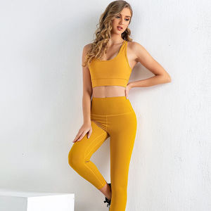 Conjunto de ropa deportiva para mujer, 2 uds., Sujetador deportivo Sexy transpirable y mallas de Yoga con Mini pantalones cortos de talla grande, ropa de gimnasio - Product Image 1