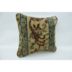 Almohada Kilim de lana Bohemia Multicolor, 14x14 pulgadas, estampado Floral esponjoso de lujo, acento decorativo, diseño de retazos tejidos - Product Image 2