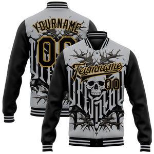 Nueva chaqueta universitaria 3D larga personalizada Full Snap Bomber Letterman chaqueta moda Streetwear prendas de vestir exteriores Varsity chaqueta deportiva para hombres - Product Image 1