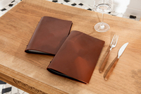 Cuir A4 avec menu de support central avec reliure de restaurant de gaufrage LMC-0058 de couverture personnalisée