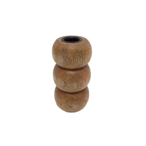 Handmade Brown-Finished Wooden <b>Taper</b> <b>Candle</b> Stand with Fancy Design for Home Wedding Christmas Tabletop Lighting Decor Bulk - Product Image 4