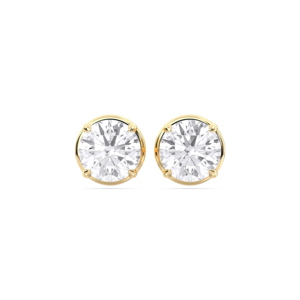 1.50 CT F/VS Round Cut Lab Grown Diamond Four Prong Set Boucles d'oreilles en or massif pour unisexe - Product Image 4