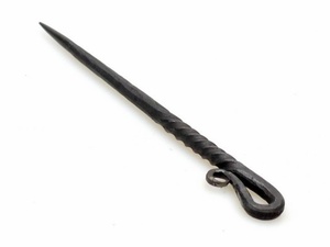 Recogedor de comida vikingo medieval, pinza de pelo vikingo de acero inoxidable forjado, herrero, palo trenzado, colección de Herramientas Forjadas - Product Image 3