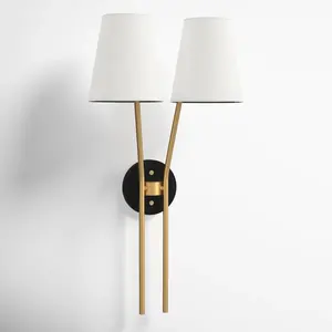 Lámpara de pared Led colgante de doble tela, luz decorativa para el hogar, montada en la pared, de cristal, para interior - Product Image 2