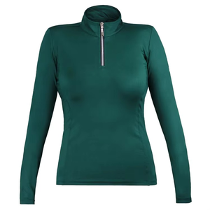 Chất Lượng Cao Trang Phục Nữ Cưỡi Ngựa Cơ Sở Lớp Skinny Phù Hợp Với Thể Thao Dài Tay Áo 1/4 Zip up Cưỡi Ngựa Cơ Sở Lớp Chạy Quần Áo - Product Image 5