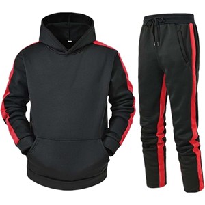 Survêtement en coton et élasthanne solide pour hommes, survêtement de sport, sweats à capuche à manches longues avec poche, ensemble de vêtements d'extérieur pour l'automne - Product Image 2