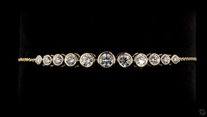 Elegante pulsera de diamantes cultivados en laboratorio redondo de 1,25 quilates, oro amarillo de 14 quilates, VVS VS EF Clarity, joyería fina minimalista de 7 pulgadas - Product Image 4