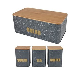 Galvanized Bread <b>Box</b> for Kitchen Counter-top Metal Farmhouse Loaf of Bread <b>Storage</b> Container at Best Price - Product Image 3