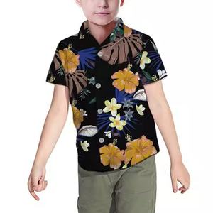 Vente en gros Chemises boutonnées à manches courtes pour garçon Chemises tropicales T-shirts et polos d'été pour enfants de 14 ans - Product Image 1