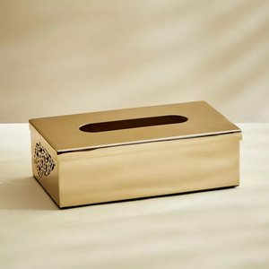 Porte-papier de soie en métal argenté de luxe Accent pour la maison et la décoration de table de mariage Boîte à mouchoirs en forme de rectangle - Product Image 3