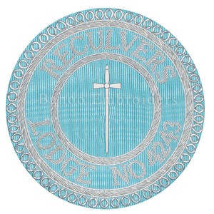 MASONIC Tyler Delantal Insignia Bordado a mano Lingote de plata Bordado fino de alta calidad - Product Image 1