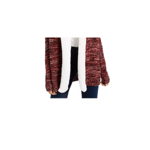 Cárdigan Crave Fame Junior con Capucha y Ribete de Sherpa, Estilo Casual con Estampado Jacquard Bordado, con Botones, Color Morado, Talla XS, Corto para Invierno - Product Image 3