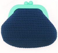 Pochette de soirée bleue tendance 2026 pour femme |   Sac à main de soirée en laine crochetée à la main avec strass métalliques