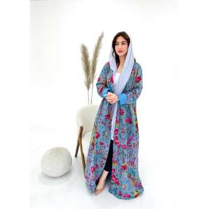 เสื้อแจ็กเก็ต Kantha ทำด้วยมือแสนสวยชุดกิโมโนผ้าฝ้าย100% ชุดคลุมอาบน้ำสำหรับผู้หญิงชุดเดรสมุสลิมอาบายาฟรีไซส์2025 - Product Image 1