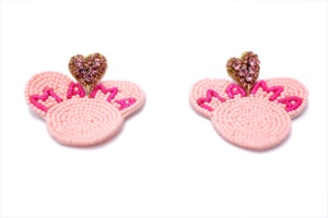 Handmade Beaded Mama <b>Earrings</b> for Women Girls Classic Style Beautiful Color for Birthday <b>Holidays</b> Mother's Day Jewelry Gift - Product Image 3