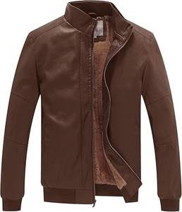 Chaqueta de Cuero Vacuno para Hombre, con Cuello Alto y Logotipo Frontal, Transpirable, de Secado Rápido, Ecológica, para Invierno - Product Image 1
