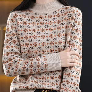 Women Thick <b>Turtleneck</b> Sweater Autumn Winter Korean <b>Long</b> <b>Sleeve</b> Versatile Casual Front Logo Knit Pullover <b>Tops</b> - Product Image 2