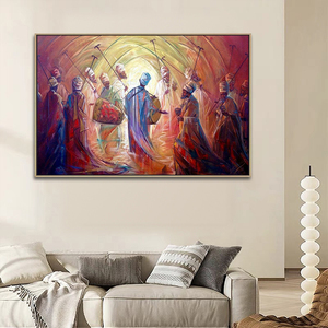 Grande decorazione della casa stampa su tela astratta famiglia dipinti da parete africani cerimonia <span class=keywords><strong>del</strong></span> <span class=keywords><strong>caffè</strong></span> <span class=keywords><strong>arte</strong></span> etiopica - Product Image 3