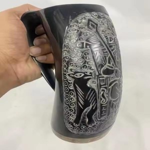 Mug de luxe en corne naturelle indienne authentique, très demandé pour le bureau, la maison, l'extérieur, les cadeaux, les événements, avec couvercle - Product Image 5