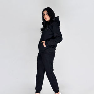 Chándal de lana tecnológica de algodón 100% de alta calidad para mujer, pantalones de chándal lisos de dos piezas a la moda, logotipo de Invierno para mujer - Product Image 6