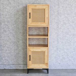 Estante Decorativo de Diseño Escandinavo KTB68174 de 40x30x120cm con Cajones Giratorios Hechos de Madera de Caucho para Hogar, Oficina, Sala de Estar, Dormitorio - Product Image 3