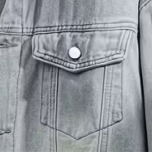 Nouvelle veste en jean gris vintage d'hiver 100% coton de haute qualité avec logo personnalisé pour hommes avec bouton - Product Image 5
