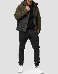 Chaqueta Bomber Acolchada de Invierno para Hombre, Impermeable, Cortavientos, Rellena de Algodón, con Bolsillos, Personalizable, con Capucha - Product Image 1