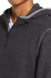 Último diseño casuales de los hombres de moda al aire libre Streetwear en blanco ligero mitad Zip Sudadera con capucha sudaderas con capucha - Product Image 4