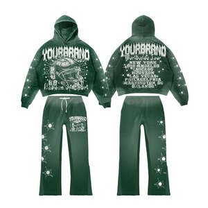 2025 Unisex Customizable Winter Tracksuits High Quality 100% Cotton <b>Set</b> Screen Printing for Adults Men'<b>s</b> Wholesale Customizable - Product Image 1