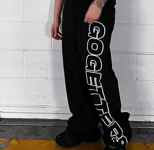 กางเกงวอร์มขายาวของผู้ชายขาตรงพิมพ์ลายหน้าจอด้านข้างกางเกงใส่ไปตามท้องถนนดีไซน์ใหม่2025 - Product Image 3