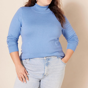 Fabricants de tricots de pulls à col roulé les moins chers pulls à tricoter décontractés en vrac pull à col haut pour femmes - Product Image 1