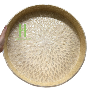 VENDEUR CHAUD! Haute qualité bambou nacre incrustation Style bohème luxe plateau de service pour table Restaurant décor Vietnam - Product Image 3