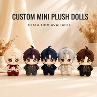 Ensemble de poupées en peluche personnalisées OEM, mini-jouets mascotte en peluche sur mesure pour cadeaux, objets de collection et vente en gros