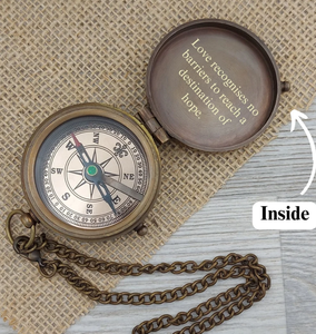 Brújula Personalizada de Primera Calidad, Brújula con Reloj Solar, Regalo de Aniversario, Regalos para Esposo, Regalo para Parejas, Regalos de Navidad - Product Image 1