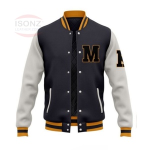 Veste universitaire pour homme avec broderie personnalisée en chenille, style streetwear, épaisse et respirante, pour l'hiver - Product Image 1