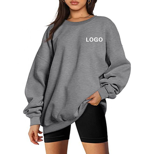 Sweat-shirt pour femme en tricot ample personnalisé, écologique, d'hiver, à manches longues, épaules tombantes, surdimensionné, décontracté, avec doublure en polaire sur le devant - Product Image 5