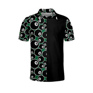 Polos Reversibles Unisex de Talla Grande para Billar/Snooker/Pool de 8 Bolas, 100% Poliéster, Impresión por Sublimación Personalizada - Product Image 1