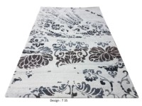 Tapis haut de gamme personnalisé en coton tufté à la main, motif floral moderne, à boucles, brodé, pour hôtels, résistant aux taches