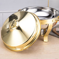 Ensemble complet de chauffe-plats en or pour hôtel, fête, mariage, support de luxe en acier inoxydable avec couvercle pour buffet et restauration