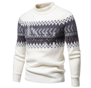 Suéter de mezcla de lana de primera calidad para hombre, prendas de punto cómodas para viajes de oficina y exteriores, trajes de punto de invierno - Product Image 5