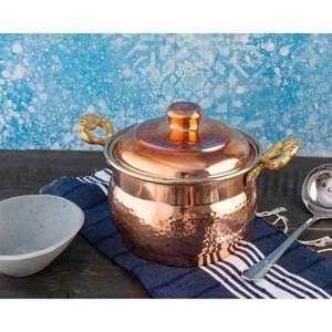 Plato hecho a mano de alta demanda Cena Minimalista Seguro Cobre puro Utensilios de cocina occidentales Calidad de exportación con alta calidad - Product Image 5
