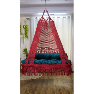 Hamaca Colgante de Macramé de Gran Tamaño, Silla Hamaca para Uso en Interiores y Exteriores, para Sala de Estar y Jardín - Product Image 1